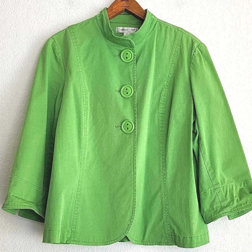 Coldwater Creek Lightweight Green Coat
